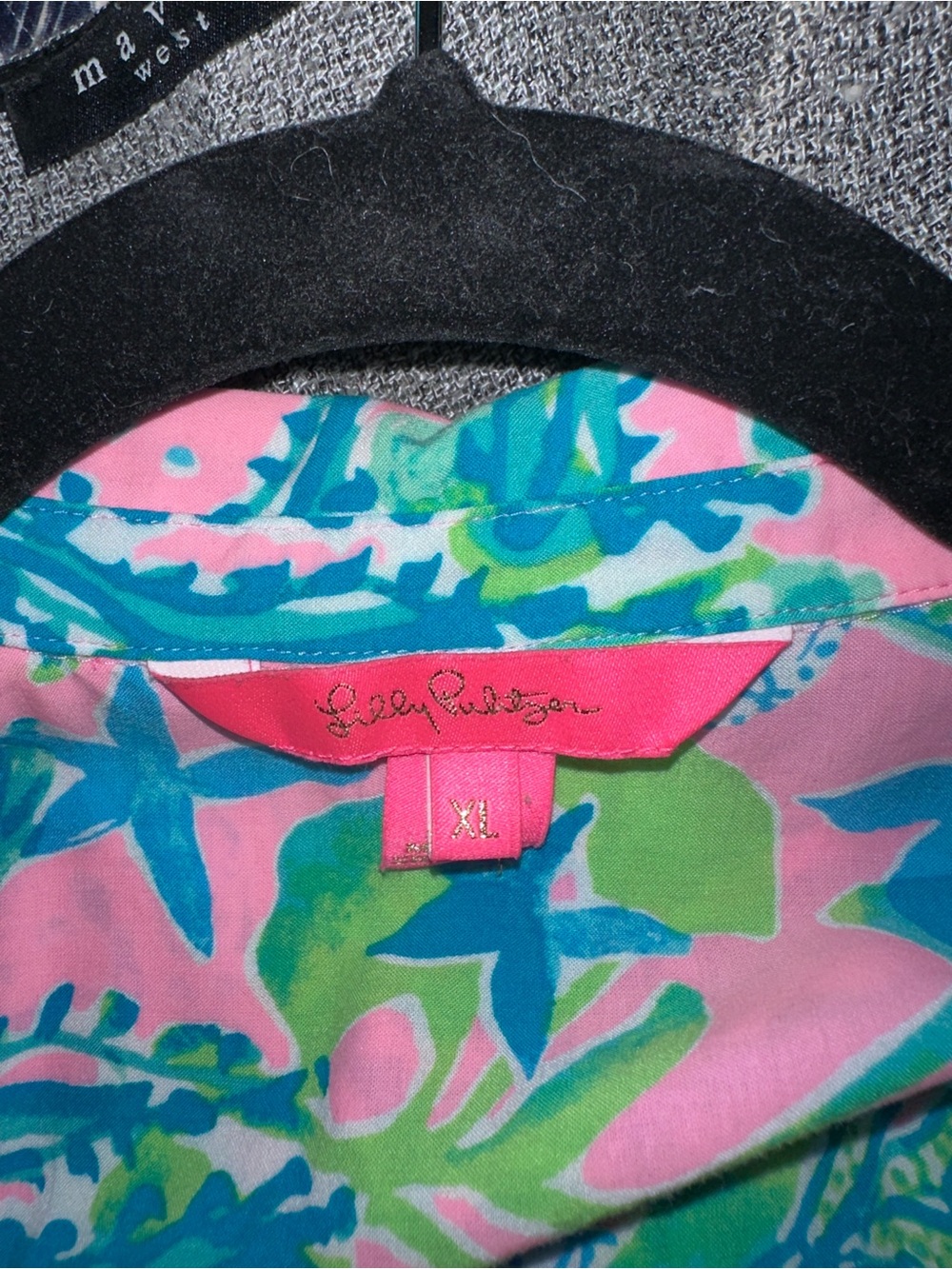 Lilly Pulitzer Pink, Teal & Lime Tropical Print Tunic - Picture 4 of 6